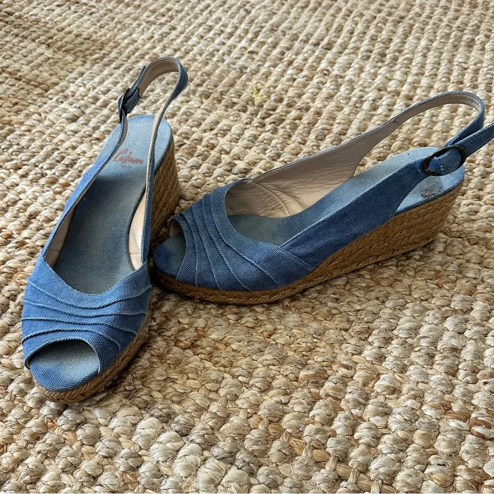 CASTANIERE DENIM WEDGE SANDAL SIZE 39